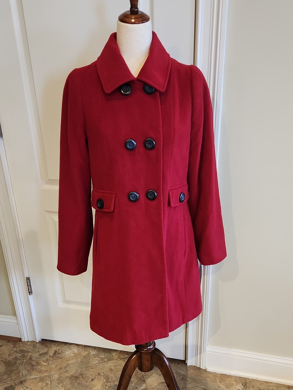 New With Tags Kristen Blake 70% Wool Coat Red Size 8